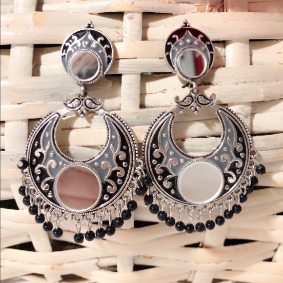 Boho Style Multicolor Tibetan Silver Earrings - Picture 5 of 8